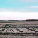 Last fall’s ruts are partly filled with water in a field near St. Leon, Man. The wet conditions of late 2019 will continue to plague many farmers into the spring. | Jeannette Greaves photo