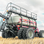 Case IH has several new features in its air seeding carts. For carts in the model year 2021, curve compensation has been added where the meters can be slowed or sped up to match the ground being covered by each section of the drill, along with indivual tank scales. | Tim Peluso/CaseIH photo