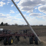 SaskPower said a farmer left an air seeder after hitting a power pole near Danielson Provincial Park, which could have had deadly consequences. Spokesperson Scott McGregor said farmers should always stay in their vehicles when this happens. | Twitter/@SaskPower photo