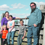 Logan, left, Jennifer, Emma, Liam and Brian Pearl on their Prairie Pearl’s Homestead near Admiral, Sask. | Karen Briere photo