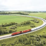 Paterson GlobalFoods says the largest ever CP grain train shipped goods from its terminal in Bowden, Alta. to AGT in Vancouver. | Patterson GlobalFoods photo