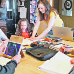 Wendy Weichel has had to adapt to school at home. In addition to her Grade 2-3 class, she is also teaching her four children. | Christalee Froese photo