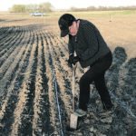 Beverly Biggeman digs a hole as she and Bob Horne start planting their Victory Garden. | Bob Horne photo