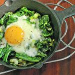T: Sauteed dandelion greens with eggs are easy to prepare for a brunch, breakfast or casual lunch. | Sarah Galvin photo