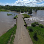 The Little Saskatchewan River has also cut out both ends of Kirkhams Bridge northwest of Brandon. | Twitter/@Aggeez28 photo