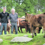 Keenean Amy and his father, Elgin, split the chores down the middle on their commercial cross herd and grain farm near Sturgis, Sask. | William DeKay photo