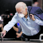 Democratic U.S. presidential candidate Joe Biden visits a metal works plant in Pennsylvania earlier this month. The former vice-president promises to end the tariff war with China and repair trade relations with allies. | Reuters/Tom Brenner photo
