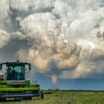 The DMP Rooke Farms custom silage team was working south of Virden on the 7th of August. "We were busy chopping through a pea/oat greenfeed mix when it came out of nowhere," said Alice Rooke of Alexander, Man. | Alice Rooke photo