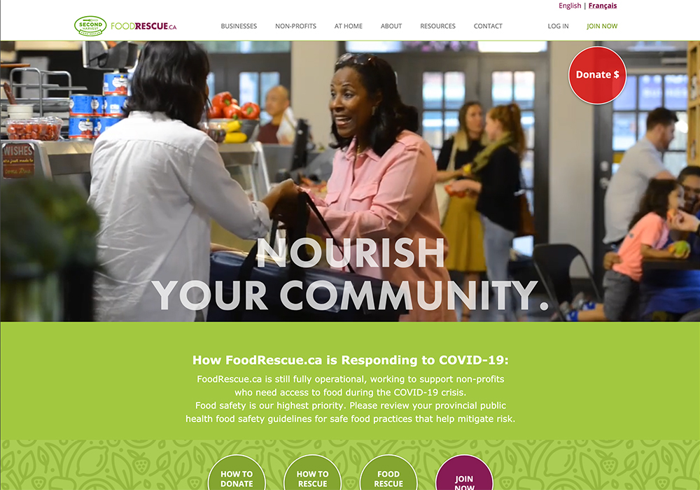 The $50 million Surplus Food Rescue Program was announced in early May, with details on how to apply coming in June. It is expected to move extra food through the food system to vulnerable Canadians. | Screencap via foodrescue.ca