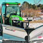 HDV-plows are built with 16-gauge flared moldboards. They have double-acting angle cylinders, trip-edge protection, adjustable center cutting edges and responsive, direct lift. They are available in either powder-coated steel or rust-resistant stainless steel. | SnowEx photo