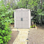 A recycled brick path to a garden shed and brick flower beds were long awaited projects that were completed during time spent at home social distancing because of COVID-19. | Betty Ann Deobald photo