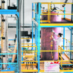 The storage system for the biomass pelleting research project at the University of British Columbia contains sensors and other tools that allow scientists to measure the content of the final products. | UBC photo
