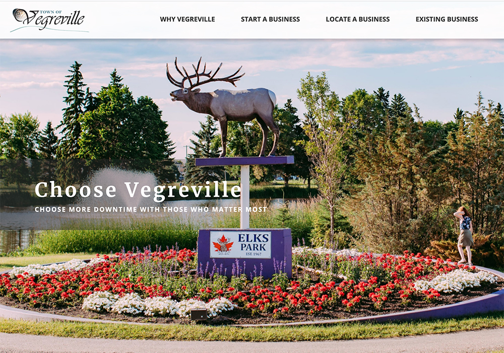 The town of Vegreville, Alta., will use nearly $10 million to be obtained through three levels of government to build an 80-acre agri-food industrial park. | Screencap via choosevegreville.com
