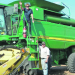Beverley Biggeman and Robert Horne handle combining duties together on the farm, but they sometimes do things differently. | Robert Horne photo