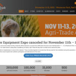 Citing travel restrictions by corporations that would impede exhibitor participation and attendance, show organizers said in a statement earlier today that cancelling was a difficult decision. | Screenca via agri-trade.com