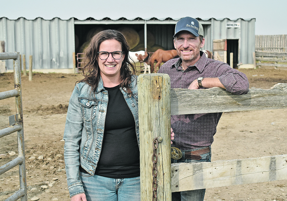 Erica and Marvin Vandenhoek operate a dual business that includes mental health counselling services and a grass-fed beef operation. | Barb Glen photo