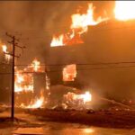 The Kindersley Fire and Rescue Brigade responded about 10:45 p.m., followed by fire departments from Eatonia, Kerrobert and Oyen. Marengo is located about 45 kilometres from Kindersley, Sask.
| Screencap via kindersleysocial.ca
