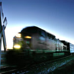 A CP Rail train heads for the United States border along the Sooline. I Mike Raine photo