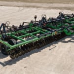 Osmundson blades on the new Samuri have shallow concavity, fluting and a vicious sawtooth circumference to penetrate hard ground and chew residue. These are adjustable from a zero degree angle up to a five-degree angle, and can penetrate up to 5.5 inches. | Summers Manufacturing photo