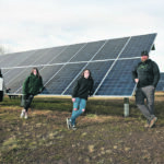 The Stevenson family enjoys harvesting solar energy at home on the farm: Allyson, her twin 14-year-old daughters, Isabelle and Chloe, and husband, Tyler. | William DeKay photo