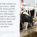 During the Nov. 28 press conference where the payout was publicized, Bibeau offered further details on compensation announced last year for dairy farmers. | Screencap via Twitter/@mclaudebibeau