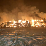 No people or animals were injured in the fire, which occurred Dec. 13 north of Fincastle, Alta., east of Taber. The blaze could be seen for several kilometres, said the RCMP. | James Johnson photo