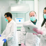 OPAL platform lead Peta-Gaye Burnett, right, works with research technicians Zhijian Chai and Rick Goertzen in the OPAL lab at the University of Saskatchewan’s Global Institute for Food Security. | David Conlin photo