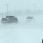 A spring snowstorm brought heavy snow and high winds to much of southern Saskatchewan. | Twitter@SKGovHwyHotline photo