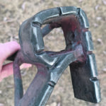 Irons should be made from flat bar, at least 3/8 inch thick and about 1 1/2 inches wide, and then slightly bevelled on the face to no less than 1/4 inch wide. This will allow the iron to carry some heat from the fire to the hide without too much cooling. | Photo courtesy Suzanne Rose