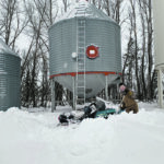 A spring snowstorm that hit eastern Saskatchewan and parts of Manitoba in mid-April proved too much for 10-year-old Jonny Kotylak’s snowmobile on his family’s farm near Kendal, Sask. It also provided temporary relief to large parts of the eastern Prairies and North Dakota, although the western Prairies saw little moisture and all of the northern Plains region continues to have a moisture deficit. | Andrea Kotylak photo