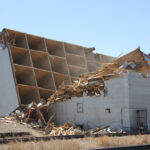 The last standing grain elevator in Pense, Sask. was toppled today. | Karen Briere photo