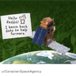 A CSA official kicked off the event by answering the broad question of how space helps agriculture, writing about the 93.4 million acres of cropland that needs monitoring in the country. | Twitter/@csa_asc image
