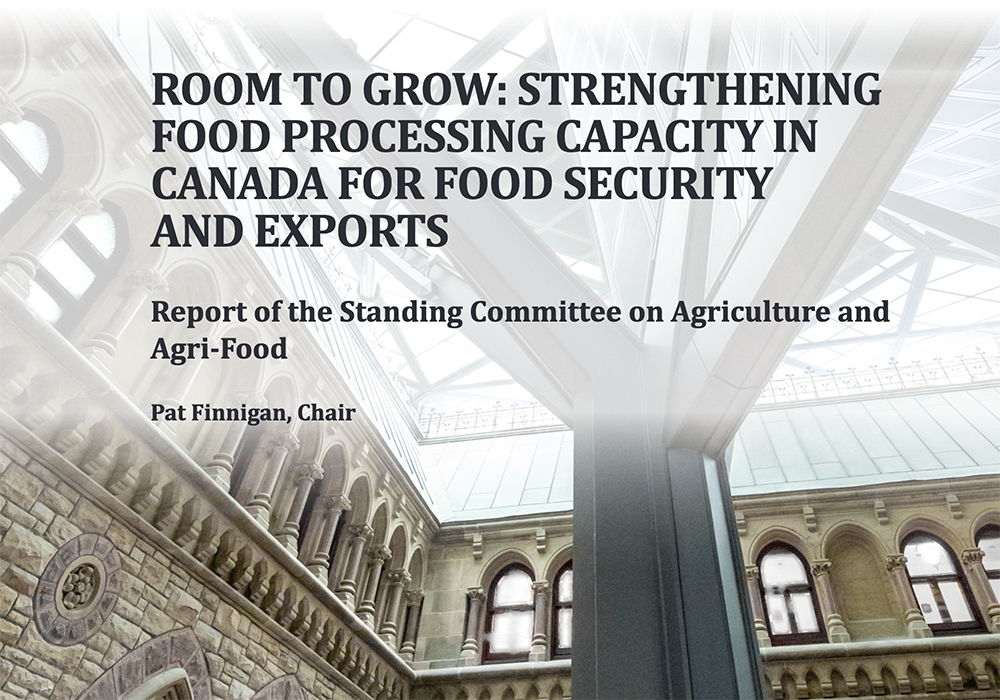 MPs from each of Canada's major political parties took part in conducting the study, called "Room to Grow: Strengthening Food Processing Capacity in Canada for Food Security and Exports." | Screencap via ourcommons.ca
