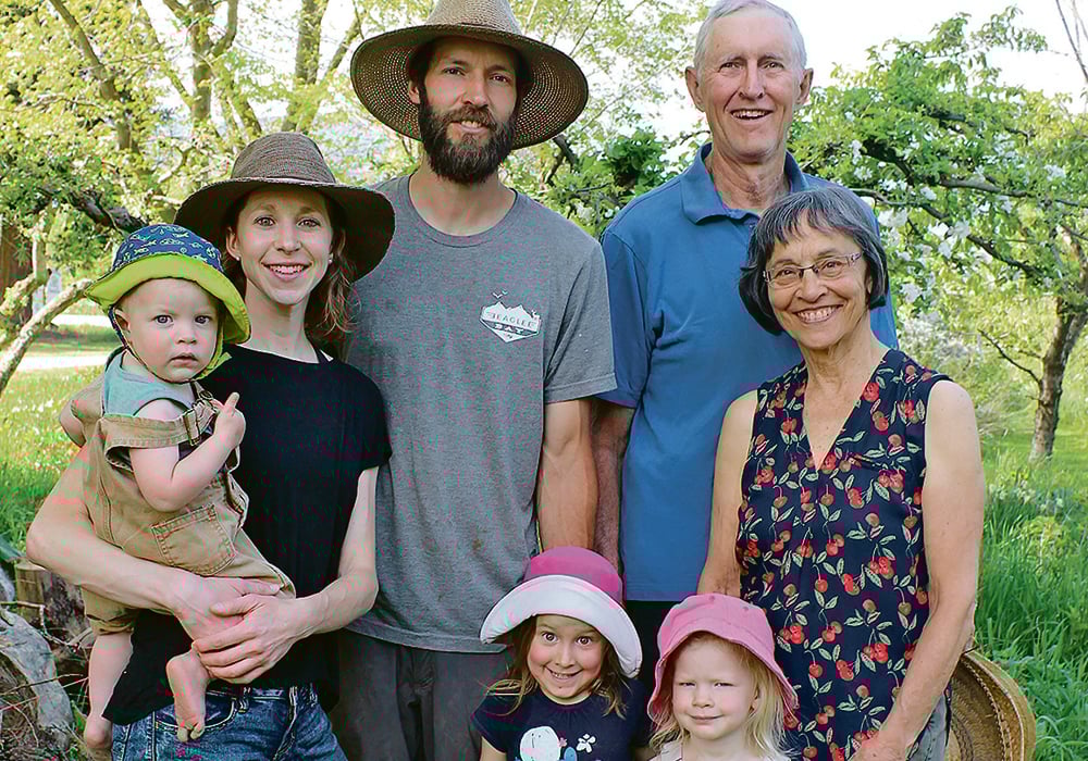 Rob and Kathryn Hettler pose for a photo with the Sexton family. | Supplied photo