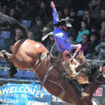 Coleman Watt competes in a saddle bronc competition organized by the Canadian Cowboy Association. The CCA is going ahead with the 2021 season as COVID-19 restrictions lift. | Lenora Bells photo