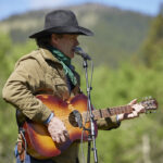 Country singer Corb Lund performs at an anti-coal development event at the Rocking P Ranch near Nanton, Alta., June 16, where the results of the Livingstone Landowners Group study were outlined. | Supplied photo