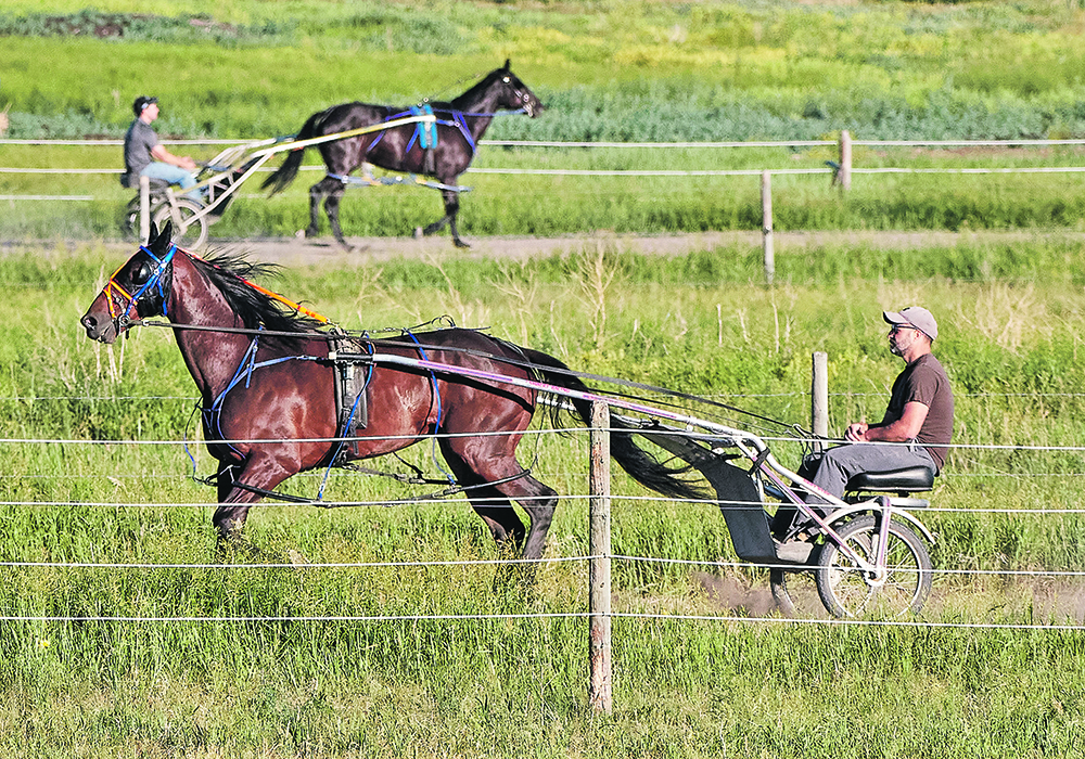 Jacques, foreground, and Miguel Lambert on the track. | Mike Sturk photo