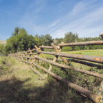 A log fence is one of the many alternatives producers have when fencing in difficult terrain. | HEATHER SMITH THOMAS PHOTO