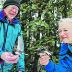 Stuart and Mary Houston were observed in 2012 releasing slate-coloured juncos, which they netted, banded, measured and weighed. Mary died in 2019. | William DeKay photo