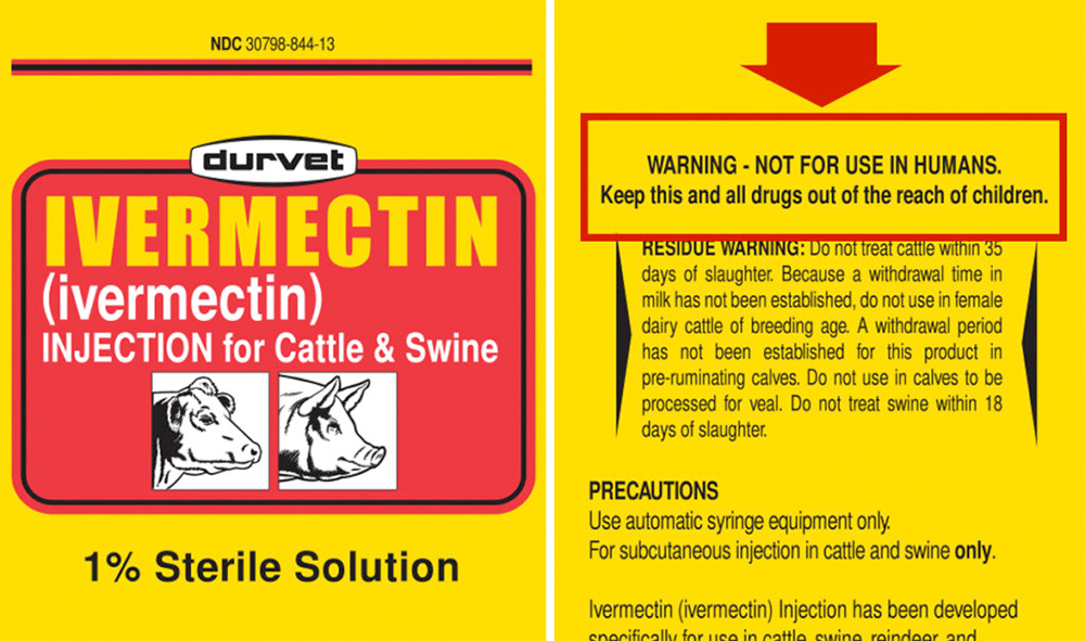 According to the New York Times,  70 percent of recent calls to Mississippi’s poison control centre were  from people who had ingested ivermectin from farm supply stores. | Screencap via durvet.com