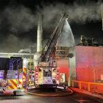 Uncertainty about when the plant will reopen rattled cattle futures because the industry does not have extra capacity to process livestock at other plants, analysts said. | Grand Island Fire Department photo