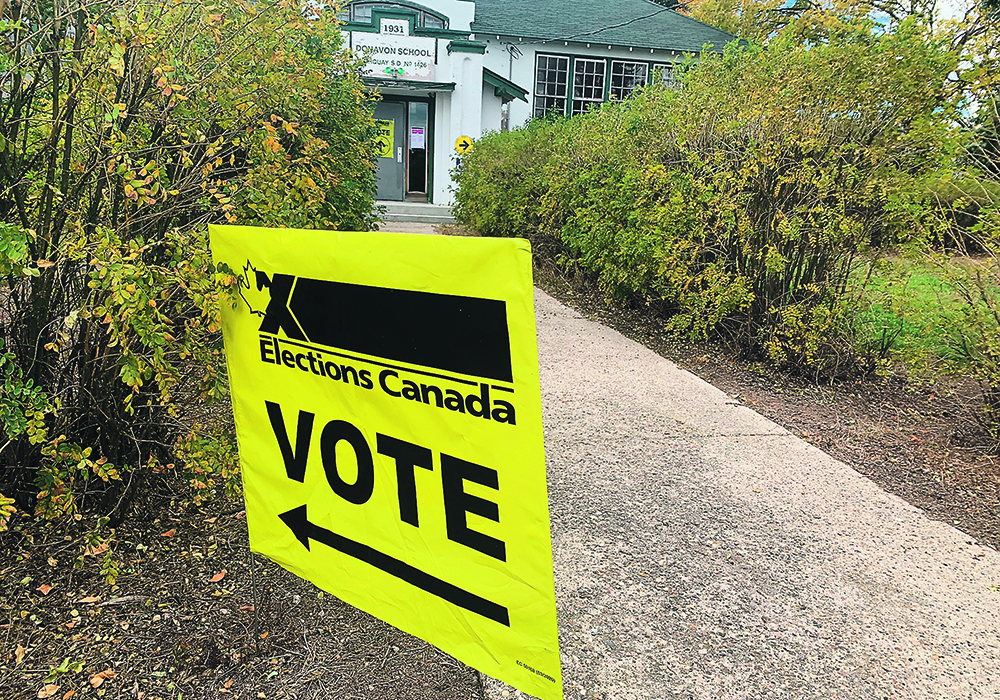 Election results leave little change for agriculture and Prairies. Voters in Saskatchewan sent all 14 Conservative candidates in that province to Ottawa, with 59 percent of voters, like those who used the polling station in Donavon, Sask., choosing blue.  |  Paul Yanko photo