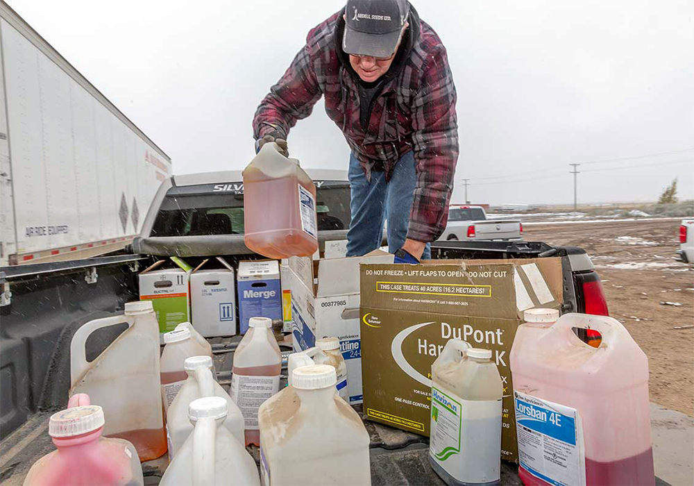 This includes items used in rearing livestock, poultry or horses in an agricultural context, and are identified with a DIN number, serial number, notification number or pest control product number on the label. | Screencap via cleanfarms.ca