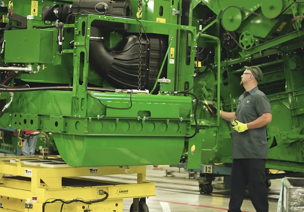 The United Auto Workers members of Deere ratified a six-year agreement by a vote of 61 percent to 39 percent, the union said. Deere said it has been informed that workers will resume operations on Wednesday evening. | Screencap via Youtube/John Deere UK IE