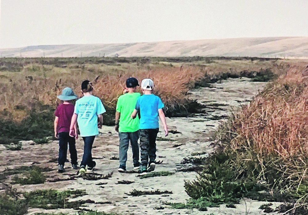 Ruth Cressman captured the filling of Eagle Creek earlier this fall near Rosetown, Sask., with the help of her grandchildren. | Ruth Cressman photo