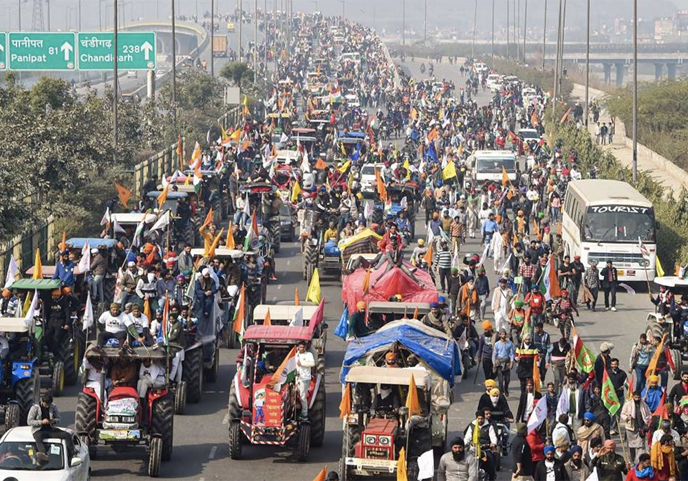 Prime Minister Narendra Modi's administration introduced the farm bills last year through an executive order, traditionally reserved for emergency legislation, triggering India's longest-running farmers' protest. | Screencap via indiatvnews.com/PTI