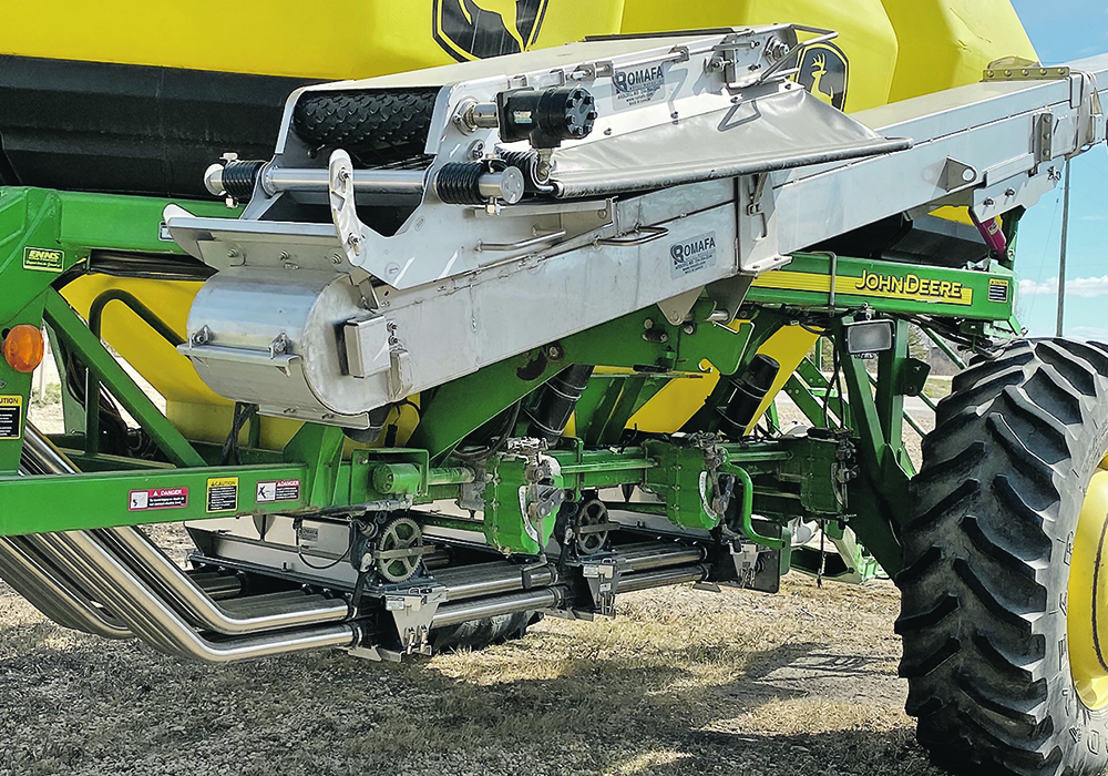 Romafa rep Jim Kinnaman says many of its stainless steel replacement parts are priced the same as the OEM part from Deere, CaseIH, Morris or New Holland. He adds that in some cases, OEM parts have corroded in as little as three years. | Jim Kinnaman photo