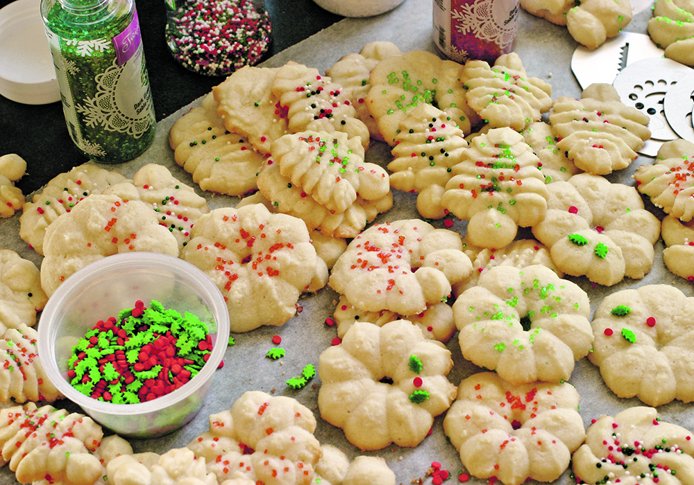 Spritz cookies can be a frustration. Be sure to use a dry, cold sheet pan to start from. | Sarah Galvin photo
