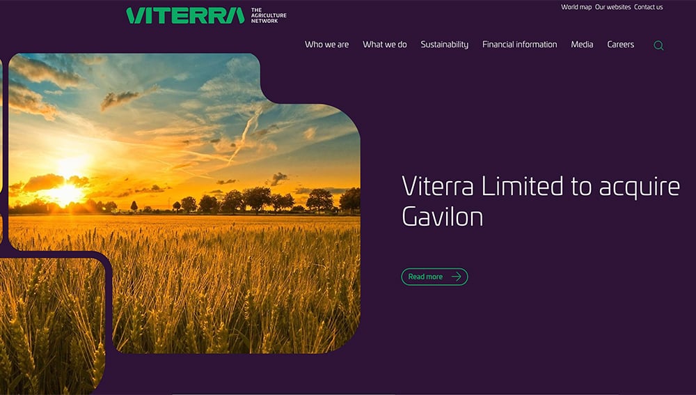 The deal, subject to closing conditions and regulatory approvals, is expected to close by March 31. | Screencap via viterra.com