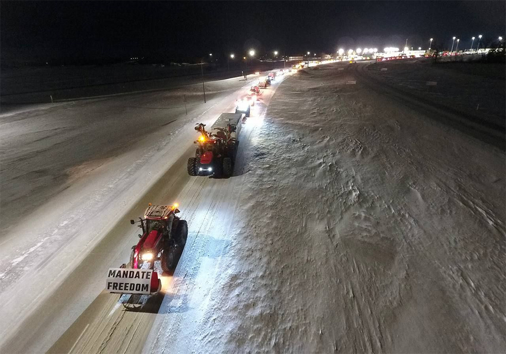 The border station is the primary crossing for hundreds of Manitoba truckers, who transport goods, livestock, grain and other commodities into the United States. | Twitter/@herberandt photo
